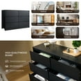 thumbnail image 5 of CHITOOMA Wood Dressers for Bedroom 6 Drawer, 47.2" Adult Horizontal Dresser with Large Drawer, Storage Cabinet Chest of Drawer for Living Room, Hallway, Black, 5 of 8
