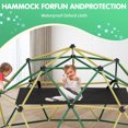 thumbnail image 6 of Climbing Dome,10FT Dome Climber with Hammock, Outdoor Play Equipment for 3 to 10 Children, Supports Jungle Gym up to 1,000 lbs, Rust Resistant, Easy to Assemble, Gift for Kids, Green+Yellow, 6 of 8