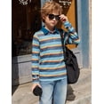 thumbnail image 5 of Arshiner Boys Fall Polo Shirts Long Sleeves Color Block Half Button Polo Shirts with Pocket, 5 of 6