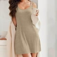 thumbnail image 2 of Miluxas Women Sleeveless Sleepwear Sleep Dress Ribbed Knit Night Shirt Chemise Nighties Nightgowns Khaki S(S), 2 of 7