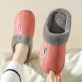 thumbnail image 2 of Rokment Women's Men's Winter Slippers Unisex Leather Fleece Lined Fuzzy House Shoes for Bedroom Home Indoor Cozy Warm Memory Foam Slip on Hot Pink Size 9, 2 of 6