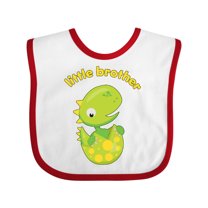 Inktastic Little Brother Dinosaur Boys Baby Bib