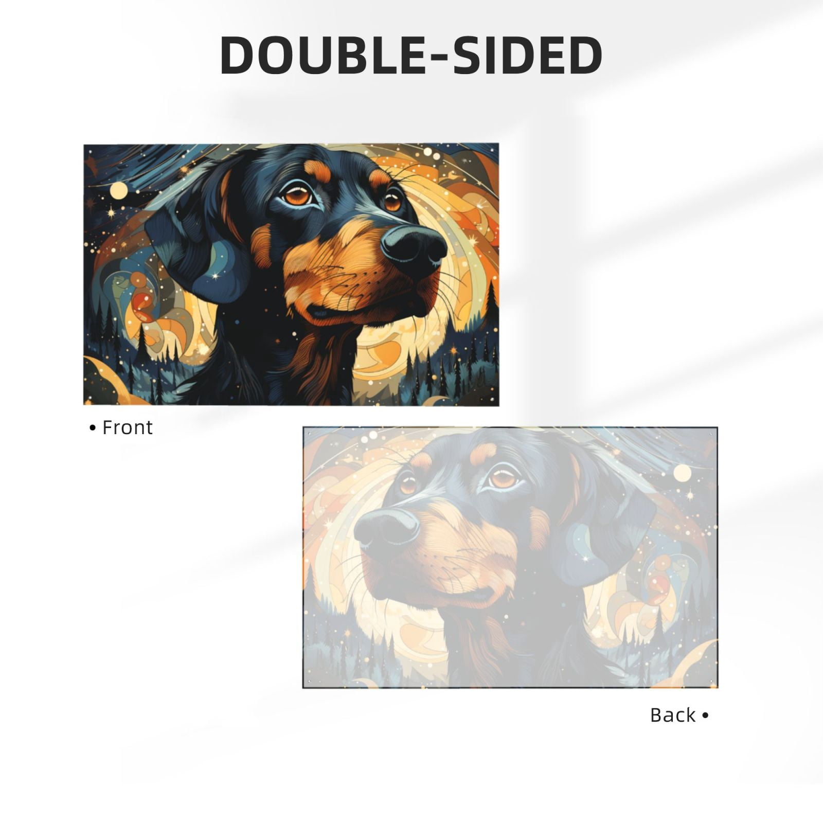Dachshund Dog Cool Art Four Hole Decorated Banner Flag for Garden Yard Home Decoration Indoor Outdoor 4x6 Ft