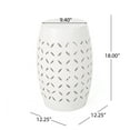 thumbnail image 5 of Noble House Colten Indoor Lace Cut Iron Accent Table, White, 5 of 5