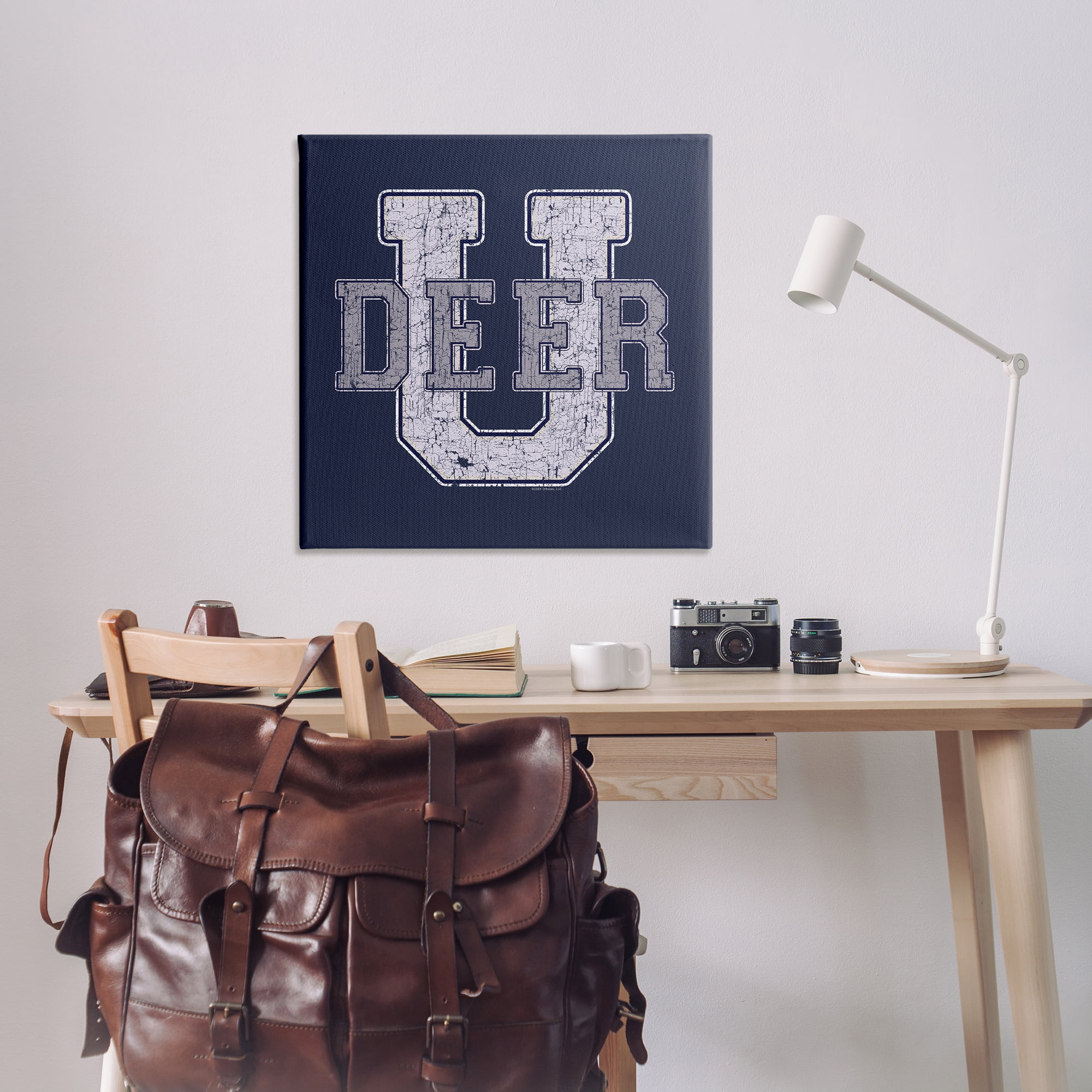 Stupell Industries Deer U College Varsity Novelty & Humor Painting Wrapped Canvas Art Print Wall Art, 36 x 36
