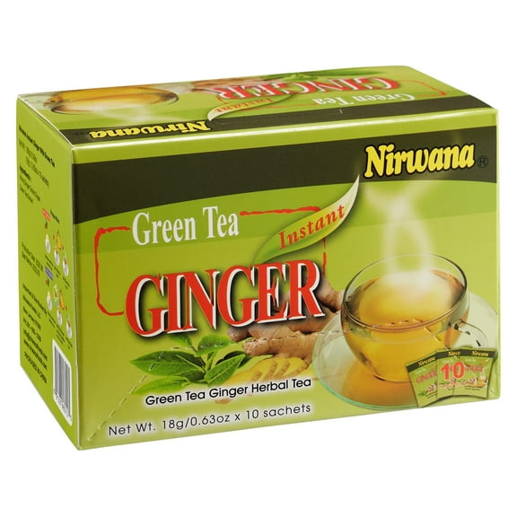 Nirwana Green Tea Ginger Tea 10 Sachets Instant