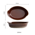 thumbnail image 2 of Ceramic Double Ear Retro Cheese Baked Rice Plate Creative Salad Bowl Household Deepening Plate Rough Ceramic Tableware, 2 of 4