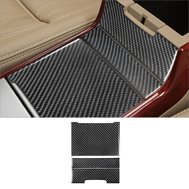 Real Bright Soft Car Interior Carbon Fiber Sticker Decoration3Pcs Carbon Fiber Interior Center Console Cupholder Cover For Hyundai AzeraAuto Car Protection Interior Accessories
