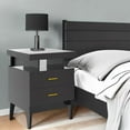 thumbnail image 6 of HNEBC Auto LED Nightstand with Wireless Charging Station & USB Ports,High Gloss Bedside Tables with 2 Drawers,Floating Nightstand with 3 Color & Adjustable Brightness Embedded LED Light Strip, 6 of 16