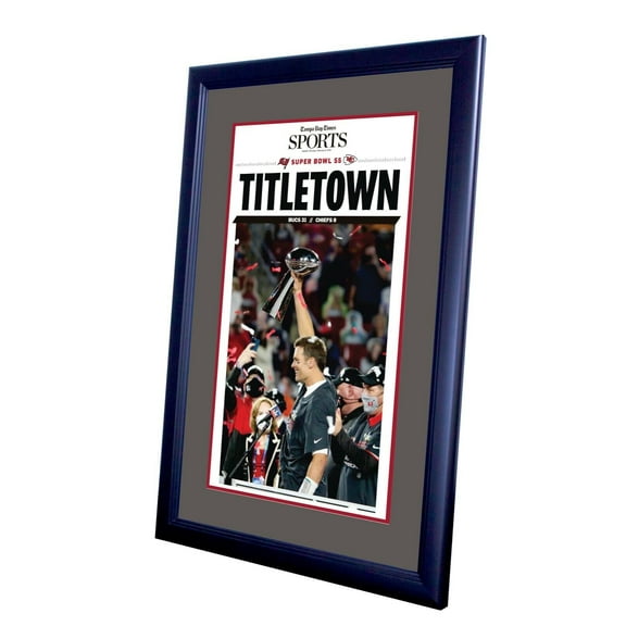 Framed Newspaper 2021 Tampa Bay Times Buccaneers NFL Superbowl LV - Titletown