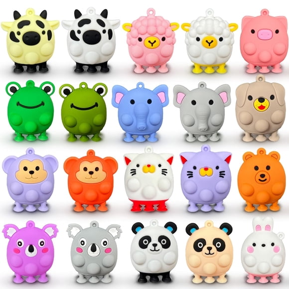 Asoulin 24 piezas de juguetes antiestrés pop 3D de animales para niños