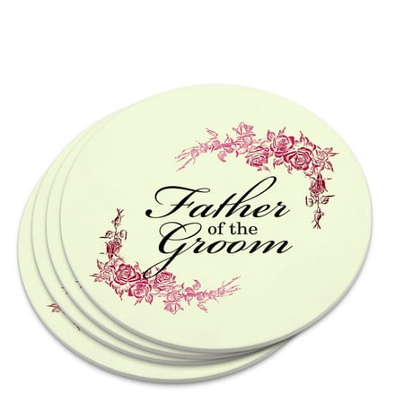 

Wedding Floral Father of the Groom Novelty Coaster Set