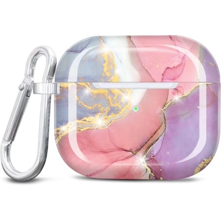 Case Designed for AirPods 3 Case Cover Sparkle Glitter Marble Full Protective TPU Skin Accessories for Women