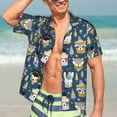 thumbnail image 7 of Pofeuu Winter Animal Friends Print Hawaiian Shirt for Men Sleeves Casual Button Down Summer Beach Dress Shirts T-Shirts,X-Large, 7 of 7