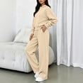 thumbnail image 4 of Women's 2 Piece Outfits Fall Sweatsuits Oversized Hoodies Wide Leg Sweatpants Tracksuits Lounge Matching Sets, 4 of 5
