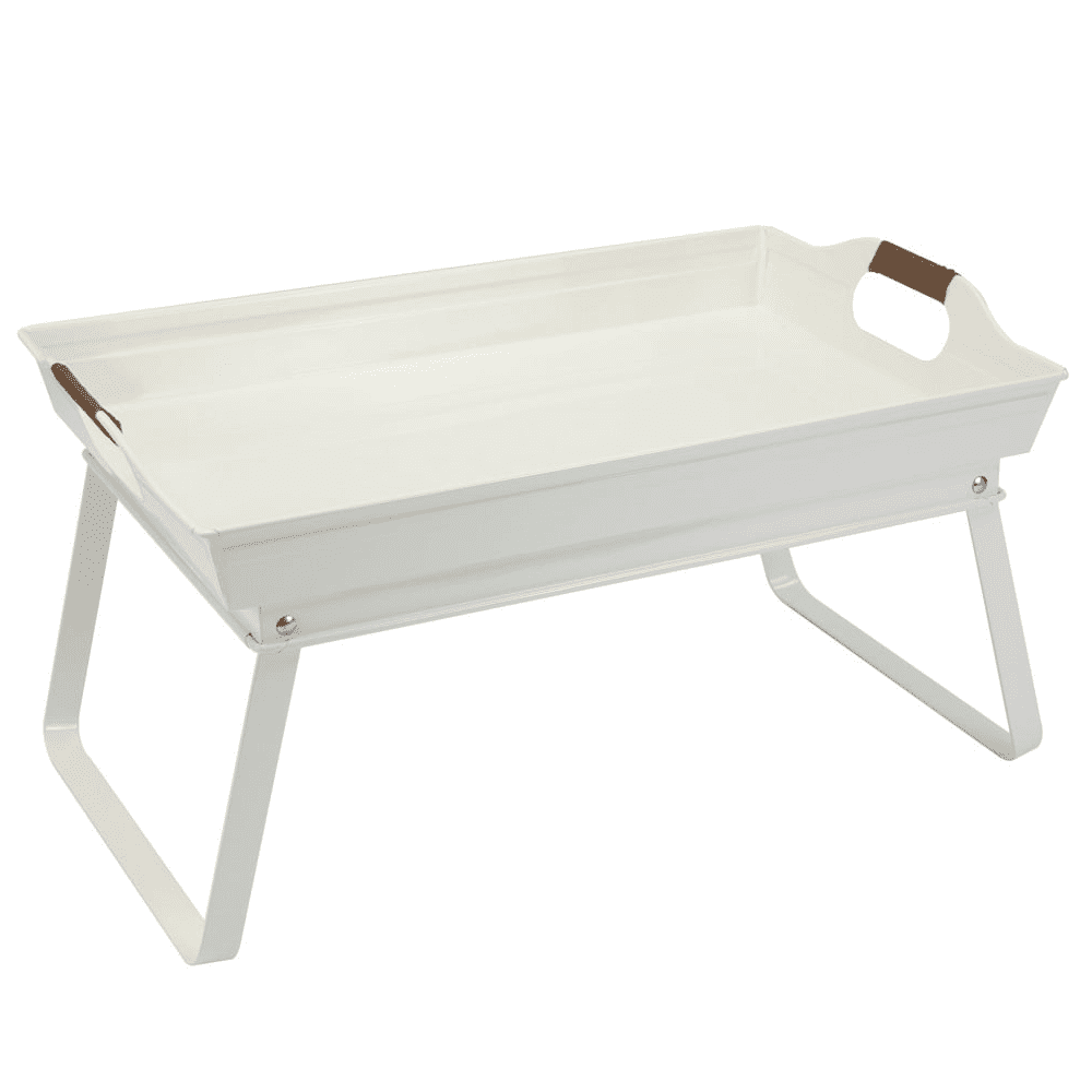(3 pack) Better Homes & Gardens Vanilla White Rectangle Bed Serving Tray, Galvanized Steel, 18.7 in L x 12.2 in W