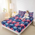 thumbnail image 3 of Castle Fairy Vibrant Gothic Skull Bed Sheets 4-Piece,Dense Peony Bloom Full Size Sheets,Blue Blush,1 Fitted Sheet,1 Flat Sheet and 2 Pillowcases, 3 of 6