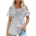 thumbnail image 2 of Lydiaunistar Blouse Décontractée à Manches Courtes et Col Rond pour Femmes, Grande Taille T-Shirt d'Été Léger et Confortable Multicolore, 2 of 5