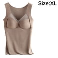 thumbnail image 2 of Camisas térmicas sin mangas para mujer con sujetador, chaleco con cuello en V, ropa interior, chaleco cálido para mujer con cojín - Gris, 2 of 5