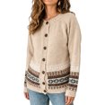 thumbnail image 4 of JUUNthy Womens Cardigan Sweater, Button Down Long Sleeve Vintage Pattern 2026 Fashion Casual Knit Outerwear Beige M, 4 of 14