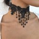 thumbnail image 4 of 1 gargantilla de encaje negro Handcess con cuentas y borlas, gargantilla gótica de flores huecas, accesorios de joyería para mujeres y niñas Sincero Electrónica, 4 of 5