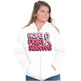 thumbnail image 3 of Hope Fight Survive Breast Cancer Womens Plus Size Graphic Zipper Hoodie Brisco Brands 2X, 3 of 5