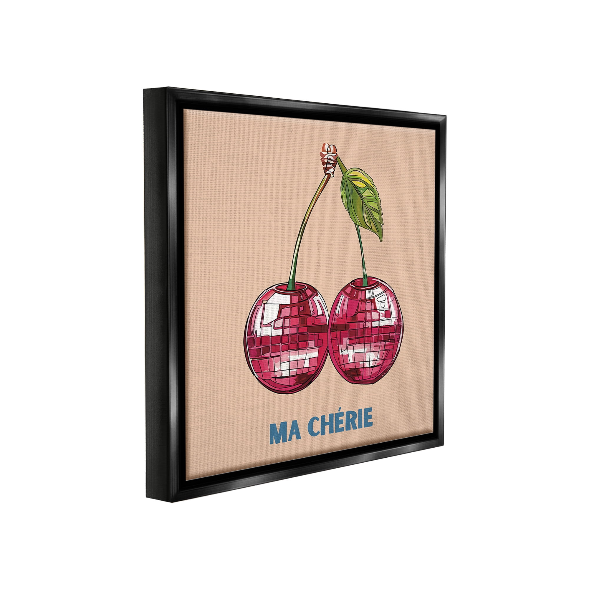 Stupell Industries Ma Cherie Fruits Food & Beverage Painting Black Floater Framed Canvas Art Print Wall Art, 18 x 18