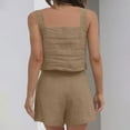 thumbnail image 2 of TaTaai Womens Smocked Ruffle Set Womens Two Piece Summer Outfit Square Neck Crop Tank And Shorts Set For Beach Gift, 2 of 7