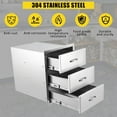 thumbnail image 4 of Outdoor Stainless Steel Drawer, 20Wx23Dx27H inch Smooth-Sliding Soft Close Triple Storage Drawers, Rustproof & Weatherproof Outdoor Kitchen Drawer with Handle, BBQ Drawers for Garden Grill Island, 4 of 6