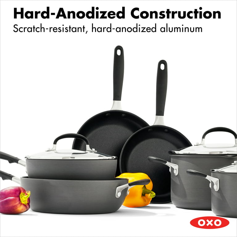 OXO Non-Stick Hard Anodized Saucepan, 4 Piece Set