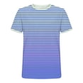 thumbnail image 5 of Zekutng Mens T-Shirts Striped Printed Crew-Neck Short-Sleeve Casual Shirt,Sizes M-3XL, 5 of 5