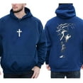 thumbnail image 5 of Jesus Face with Cross Double Sided Christian Hoodie – Faith Based Religious Pullover, Inspirational Christ Graphic Hoodie for Men and Women, 5 of 7