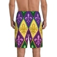thumbnail image 3 of Kdxio Mardi Gras4 Print Mens Sleep Shorts Bottoms Soft Comfy Pajama Wear Pants with Drawstring Pockets, 3 of 7