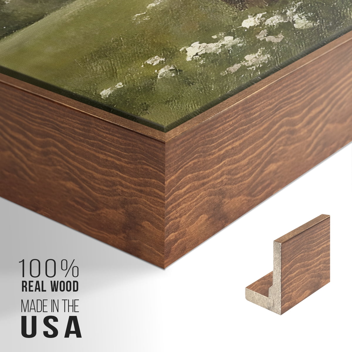 Vintage Landscape-CCLXII By Wexford Home Framed in Walnut Wood Gallery Wrapped Canvas 27 in. x 41 in.