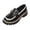 02-Black, variant on Vibrex Womens Chunky Loafers Women's Patent Leather Loafers Gold Buckle White Platform Sole Slip On Comfort Shoes Women's Shoes,Size:7.5