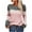 Pink, variant on CALAFEBILA Sweaters for Women Trendy Khaki Striped Color-matching Pullover Knit Sweater