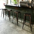 thumbnail image 4 of BizChair Commercial Grade 30" High Backless Distressed Copper Metal Indoor-Outdoor Barstool, 4 of 9