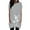 F183 Grey, variant on Likimi T Shirts For Women With Pocket Crew Neck Print Short Sleeve Long Fashionable Casual Tops Blue Size L
