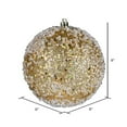 thumbnail image 2 of Vickerman 8" Contemporary Plastic Hail Ball Ornament in Glitter Gold, 2 of 2