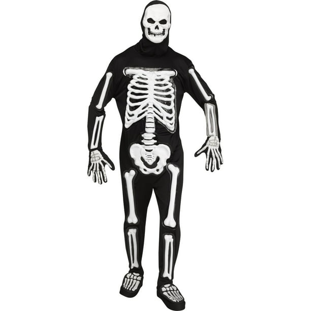 Halloween Men's Light Up LED Skele-bones Costume - Walmart.com ...