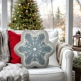 thumbnail image 4 of XUNHAO Throw Pillow Merry Christmas Snowflake Shaped Velvet Xmas Embroidered Snowflake Christmas Cushion For Couch Living Room Bed Cute Decorative Pillows, 4 of 8
