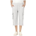 thumbnail image 4 of Generic Cargo Capris for Tween Girls Lightweight Outdoor Quick Dry Hiking Pants Pockets Kids Baggy Elastic Waist Travel Capri Pants, 4 of 5