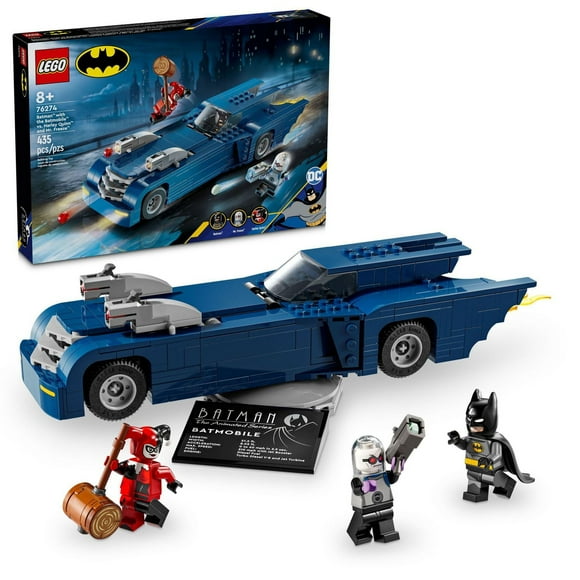 LEGO DC Batman: Batman with the Batmobile vs. Harley Quinn & Mr. Freeze, Buildable Batmobile Toy, 76274, Includes 435 Pieces, Ages 8+
