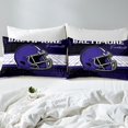 thumbnail image 4 of Erosebridal Sports Twin Sheet Sets Teens, American Football Bedding Twin Size, Black Purple, Baltimore, 3 Pieces (Top Sheet, Fitted Sheet, Pillowcase), 4 of 6