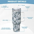 thumbnail image 5 of Sikiie Lilies Flowers Insulated Stainless Water Bottle Lid Travel Mug Cup Insulated Tumblers Cup 40oz Ice Bully With Handle, 5 of 8