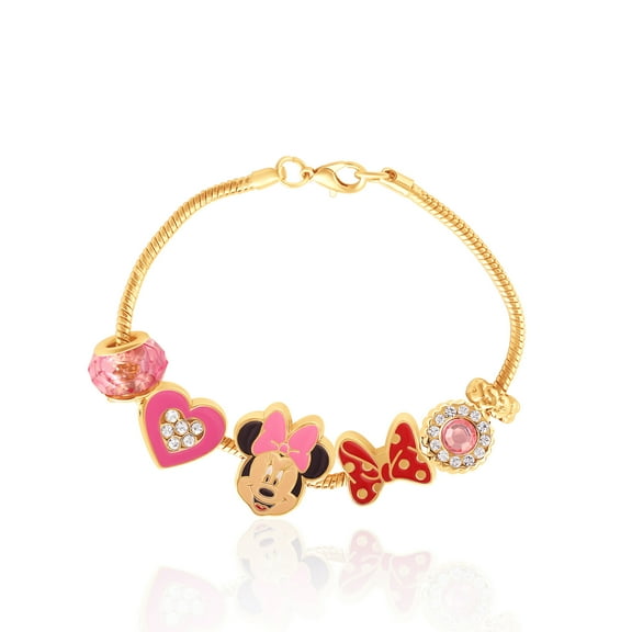 Disney Minnie Mouse Charm Bracelet with Heart Accents