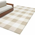 thumbnail image 2 of Cream White Buffalo Check 4x6 Area Rugs, Farmhouse Plaid Modern Geometric Non-Skid Rubber Backing Large Rectangle Rugs - Living Room Bedroom Home Office, Indoor Floor Mat Carpets Washable Rug, 2 of 9