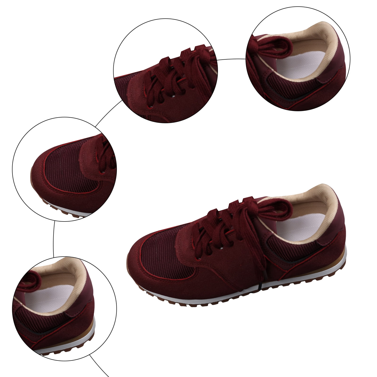 Dakaela Womens Fashion Sneakers 2025 Suede Classic Tennis Running Shoes Lace up Non Slip Trainer Walking Shoes Wine 9.5