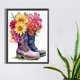 thumbnail image 3 of Pintura de diamante 5D DIY Taladro redondo completo Botas florales Decoración del hogar (HQ310) Hugtrwg Para estrenar, 3 of 9