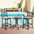 thumbnail image 2 of Costway Set of 2 Patio Metal Bar Stools Outdoor Bar Height Dining Chairs with Cushion, 2 of 10